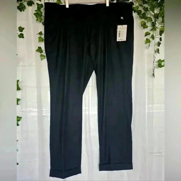 NWT Lauren by Ralph Lauren Ultraflex Pants in Black Size 44Wx30L - Picture 1 of 7